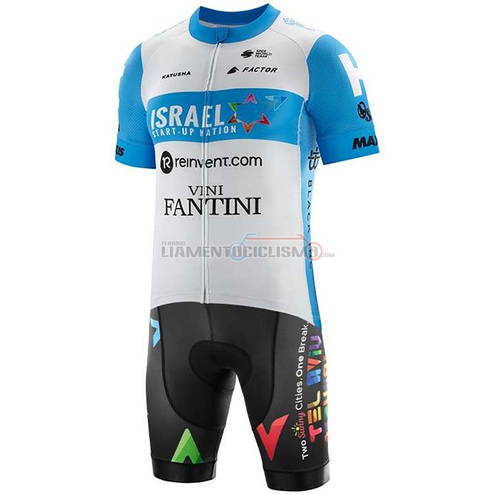 Abbigliamento Ciclismo Israel Cycling Academy Manica Corta 2020 Azzurro Bianco